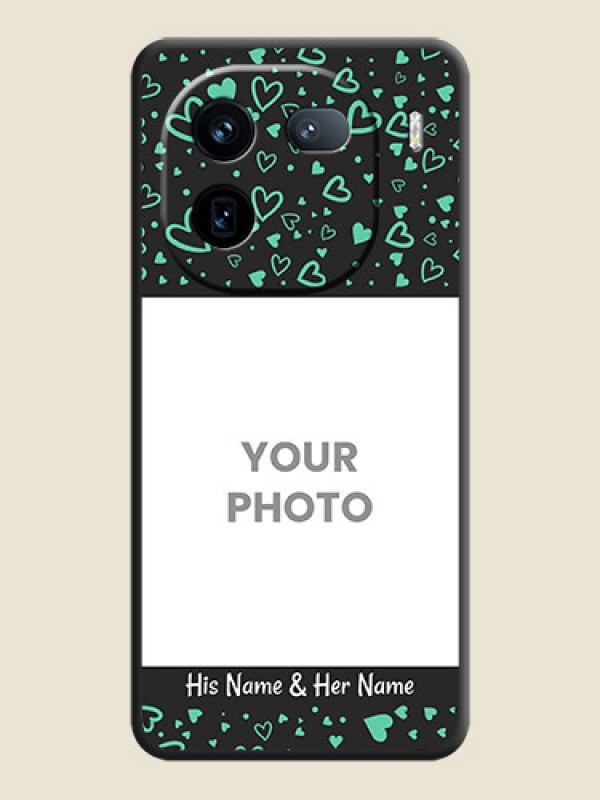 Custom Sea Green Indefinite Love Pattern on Photo On Space Black Custom Soft Matte Mobile Back Cover - iQOO 12 5G - alternate view