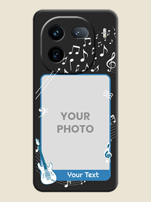 Custom Musical Theme Design with Text on Photo On Space Black Custom Soft Matte Mobile Back Cover - iQOO 12 5G - alternate view