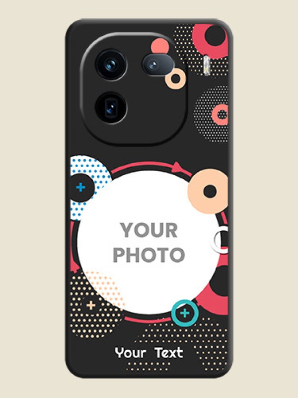 Custom Multicoloured Round Image On Space Black Custom Soft Matte Mobile Back Cover - iQOO 12 5G - alternate view