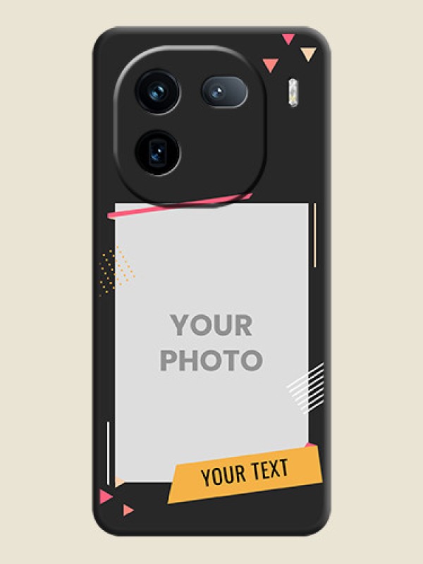 Custom Photo Frame with Triangle Small Dots on Photo On Space Black Custom Soft Matte Mobile Back Cover - iQOO 12 5G - alternate view