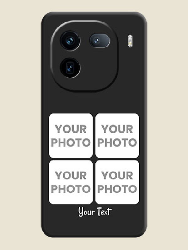 Custom Floral Art with 6 Image Holder on Photo On Space Black Custom Soft Matte Mobile Back Cover - iQOO 12 5G - alternate view