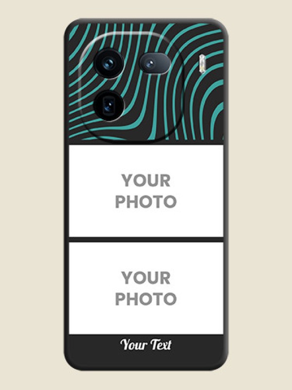 Custom Wave Pattern with 2 Image Holder On Space Black Custom Soft Matte Mobile Back Cover - iQOO 12 5G - alternate view
