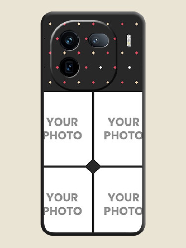Custom Multicolor Dotted Pattern with 4 Image Holder On Space Black Custom Soft Matte Mobile Back Cover - iQOO 12 5G - alternate view