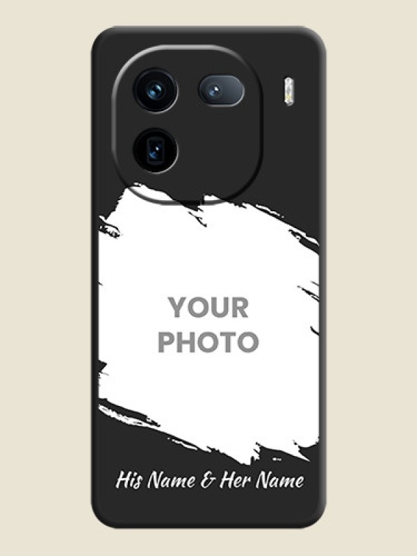 Custom Grunge Brush Strokes on Photo  On Space Black Custom Soft Matte Mobile Back Cover - iQOO 12 5G - alternate view