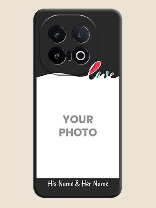 Custom Fall in Love Pattern with Picture on Photo On Space Black Custom Soft Matte Mobile Back Cover - iQOO 13 5G - alternate view
