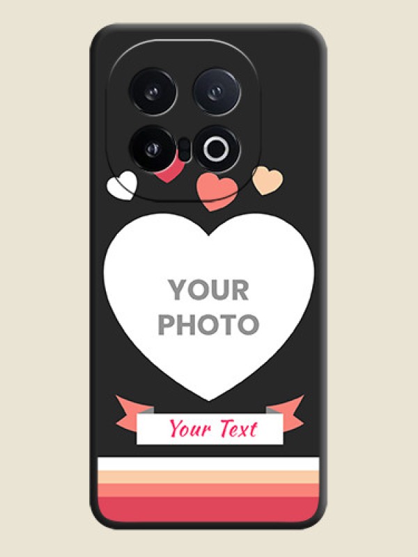 Custom Love Shaped Photo with Colorful Stripes On Space Black Custom Soft Matte Mobile Back Cover - iQOO 13 5G - alternate view