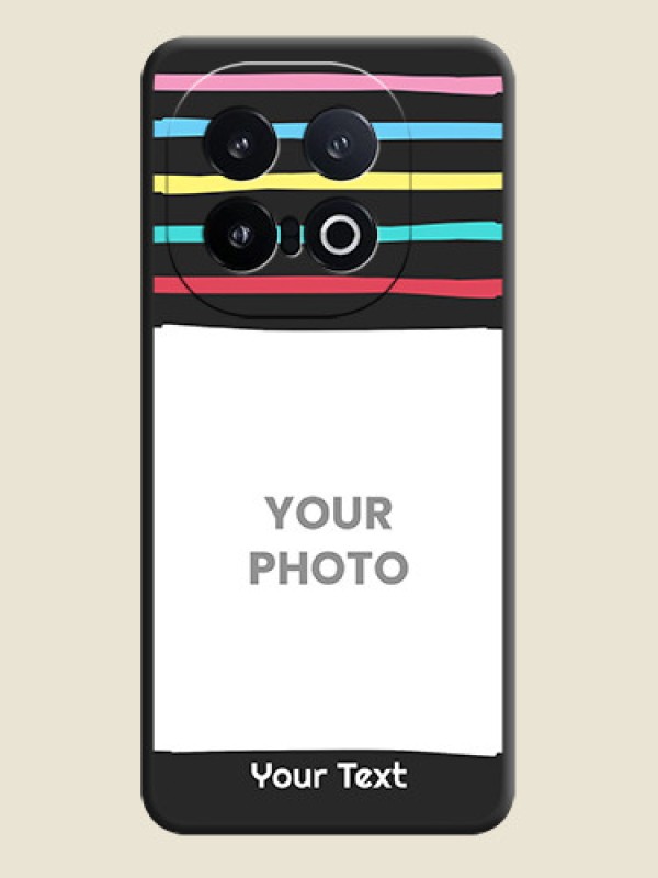 Custom Multicolor Lines with Image On Space Black Custom Soft Matte Mobile Back Cover - iQOO 13 5G - alternate view