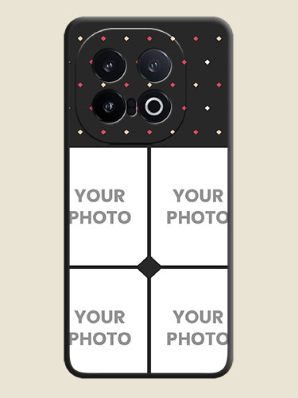 Custom Multicolor Dotted Pattern with 4 Image Holder On Space Black Custom Soft Matte Mobile Back Cover - iQOO 13 5G - alternate view