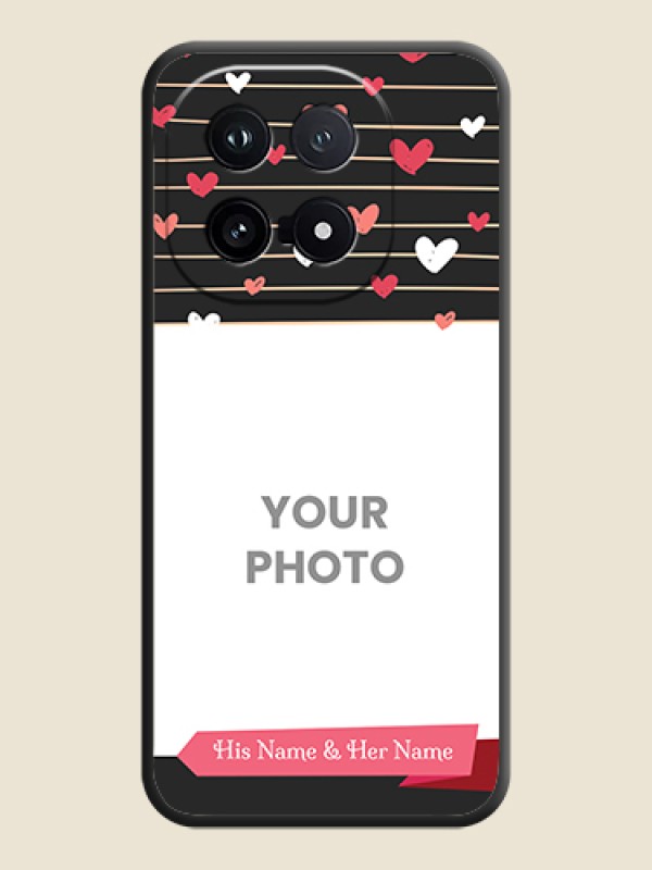 Custom Love Pattern with Name on Pink Ribbon on Photo On Space Black Custom Soft Matte Mobile Back Cover - iQOO 15 5G - alternate view