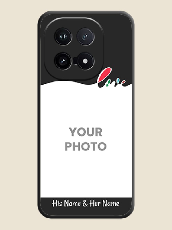 Custom Fall in Love Pattern with Picture on Photo On Space Black Custom Soft Matte Mobile Back Cover - iQOO 15 5G - alternate view