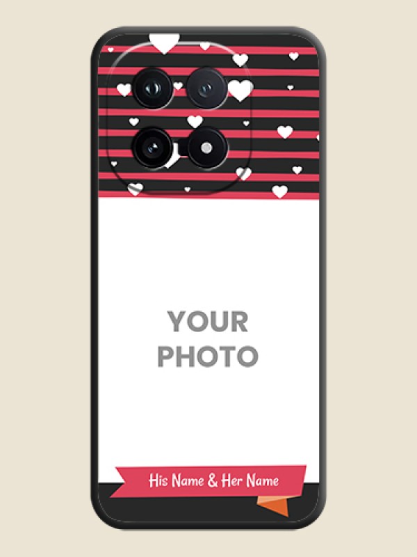 Custom White Color Love Symbols with Pink Lines Pattern On Space Black Custom Soft Matte Mobile Back Cover - iQOO 15 5G - alternate view