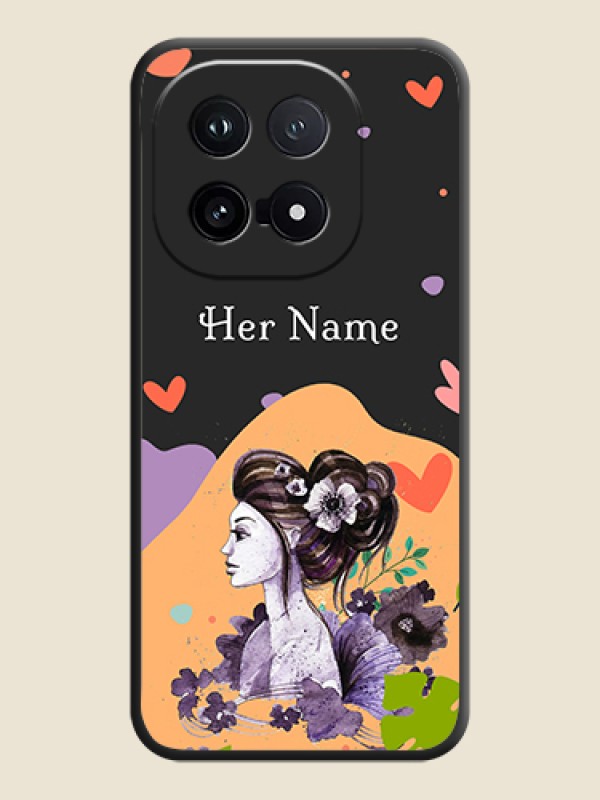 Custom Namecase For Her With Fancy Lady Image On Space Black Custom Soft Matte Mobile Back Cover - iQOO 15 5G - alternate view