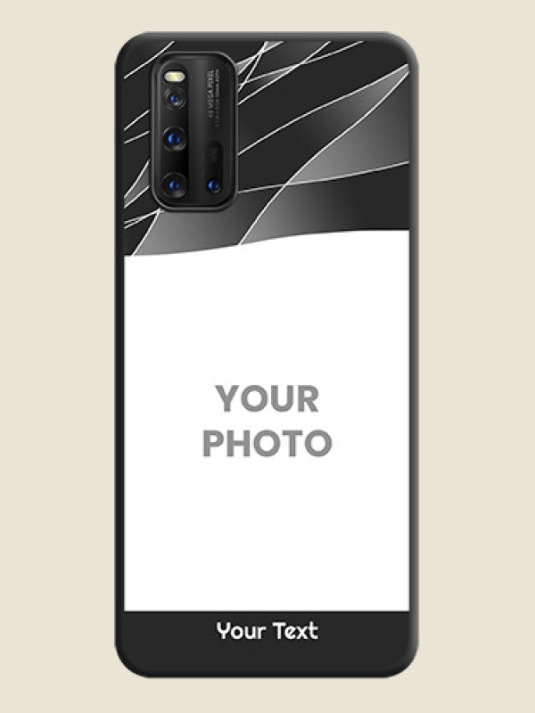 Custom Mixed Wave Lines on Photo on Space Black Soft Matte Mobile Cover - iQOO 3 5G - alternate view