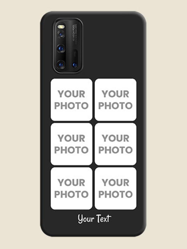 Custom Floral Art with 6 Image Holder on Photo on Space Black Soft Matte Mobile Case - iQOO 3 5G - alternate view