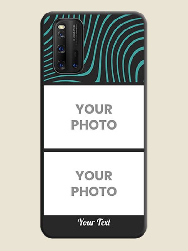 Custom Wave Pattern with 2 Image Holder on Space Black Personalized Soft Matte Phone Covers - iQOO 3 5G - alternate view