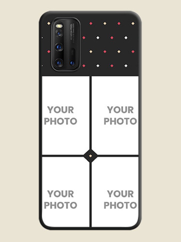 Custom Multicolor Dotted Pattern with 4 Image Holder on Space Black Custom Soft Matte Phone Cases - iQOO 3 5G - alternate view