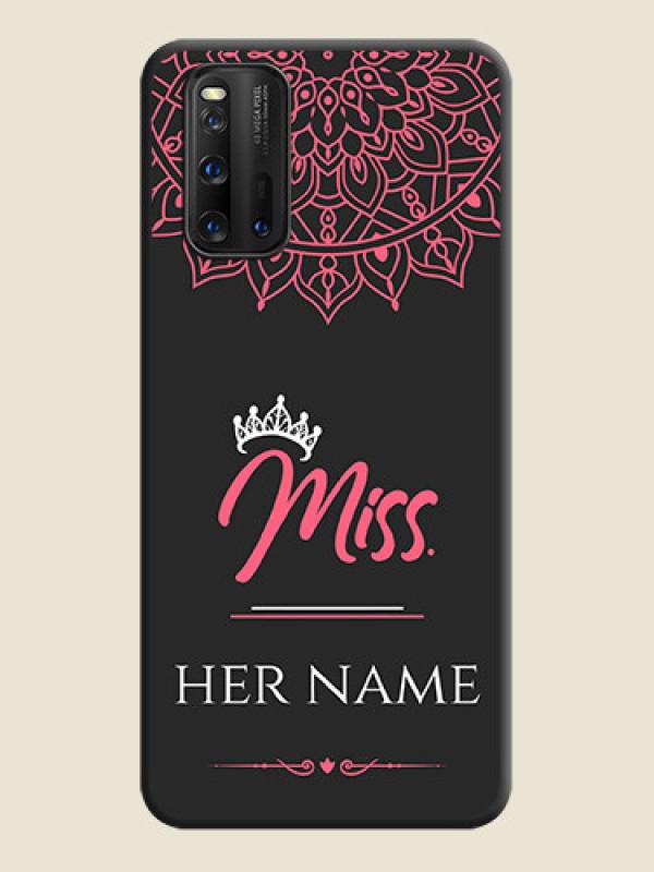 Custom Mrs Name with Floral Design on Space Black Personalized Soft Matte Phone Covers - iQOO 3 5G - alternate view