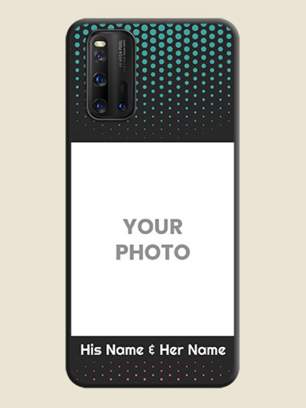 Custom Faded Dots with Grunge Photo Frame and Text on Space Black Custom Soft Matte Phone Cases - iQOO 3 5G - alternate view
