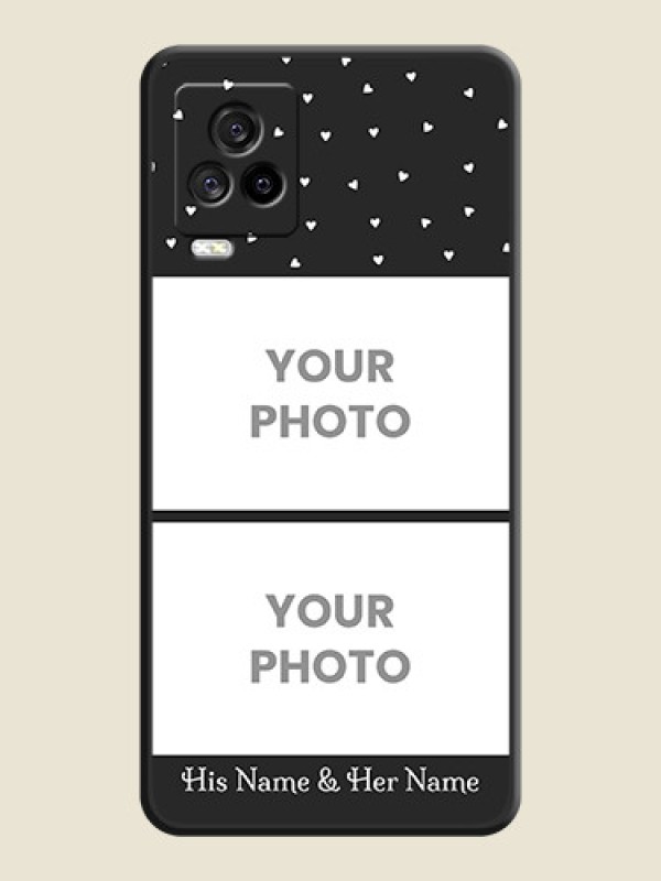 Custom Miniature Love Symbols with Name on Space Black Custom Soft Matte Back Cover - iQOO 7 Legend - alternate view
