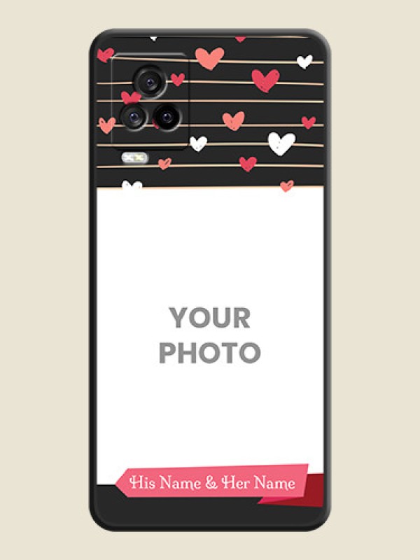 Custom Love Pattern with Name on Pink Ribbon  on Photo on Space Black Soft Matte Back Cover - iQOO 7 Legend - alternate view