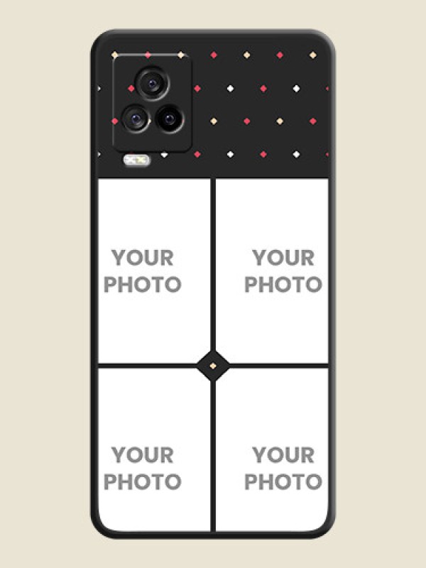 Custom Multicolor Dotted Pattern with 4 Image Holder on Space Black Custom Soft Matte Phone Cases - iQOO 7 Legend - alternate view