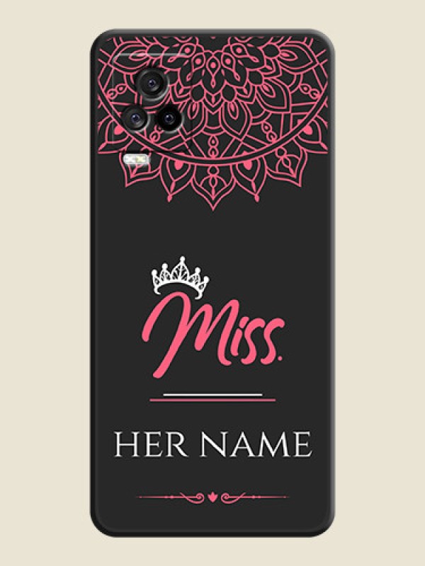 Custom Mrs Name with Floral Design on Space Black Personalized Soft Matte Phone Covers - iQOO 7 Legend - alternate view