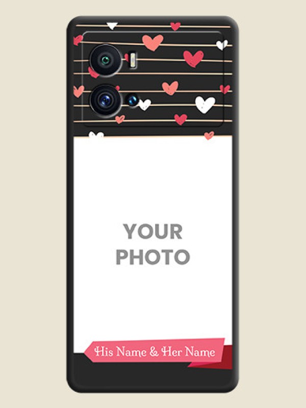 Custom Love Pattern with Name on Pink Ribbon  on Photo on Space Black Soft Matte Back Cover - iQOO 9 Pro 5G - alternate view