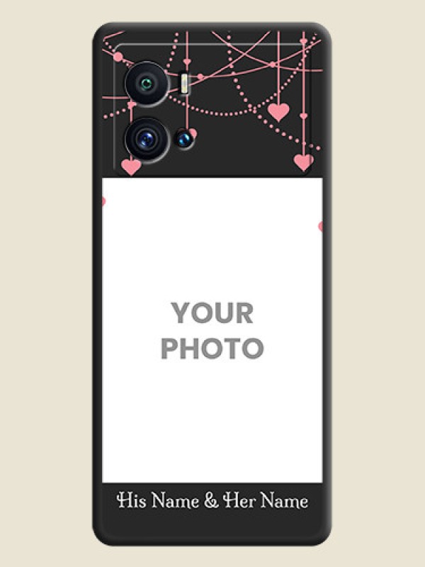 Custom Pink Love Hangings with Text on Space Black Custom Soft Matte Back Cover - iQOO 9 Pro 5G - alternate view