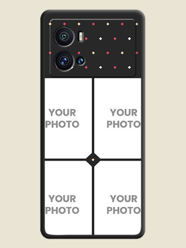 Custom Multicolor Dotted Pattern with 4 Image Holder on Space Black Custom Soft Matte Phone Cases - iQOO 9 Pro 5G - alternate view