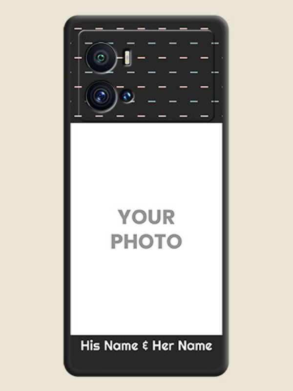 Custom Line Pattern Design with Text on Space Black Custom Soft Matte Phone Back Cover - iQOO 9 Pro 5G - alternate view