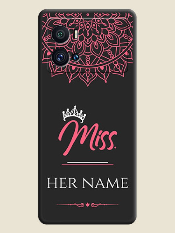 Custom Mrs Name with Floral Design on Space Black Personalized Soft Matte Phone Covers - iQOO 9 Pro 5G - alternate view