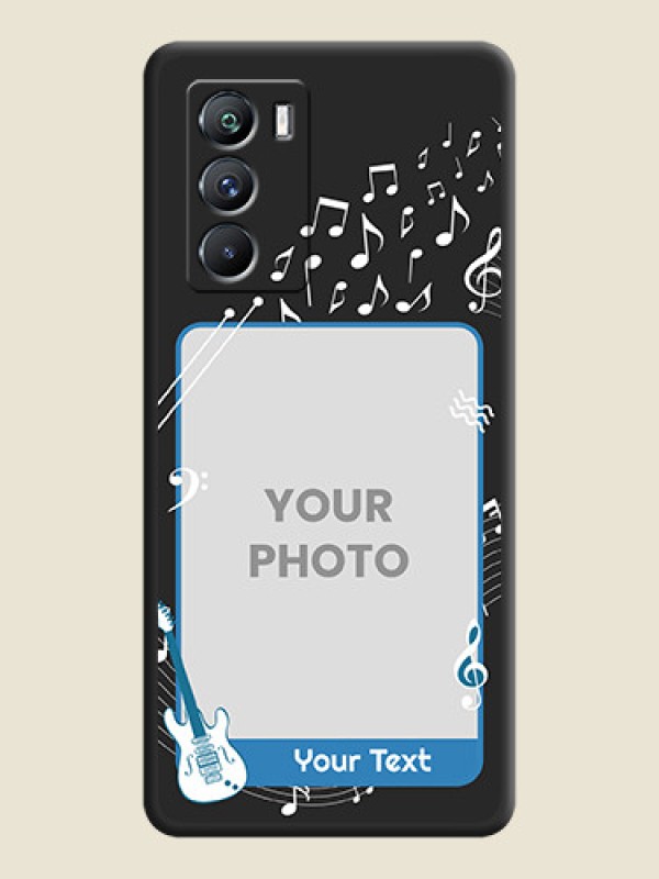 Custom Musical Theme Design with Text on Photo on Space Black Soft Matte Mobile Case - iQOO 9 Se 5G - alternate view