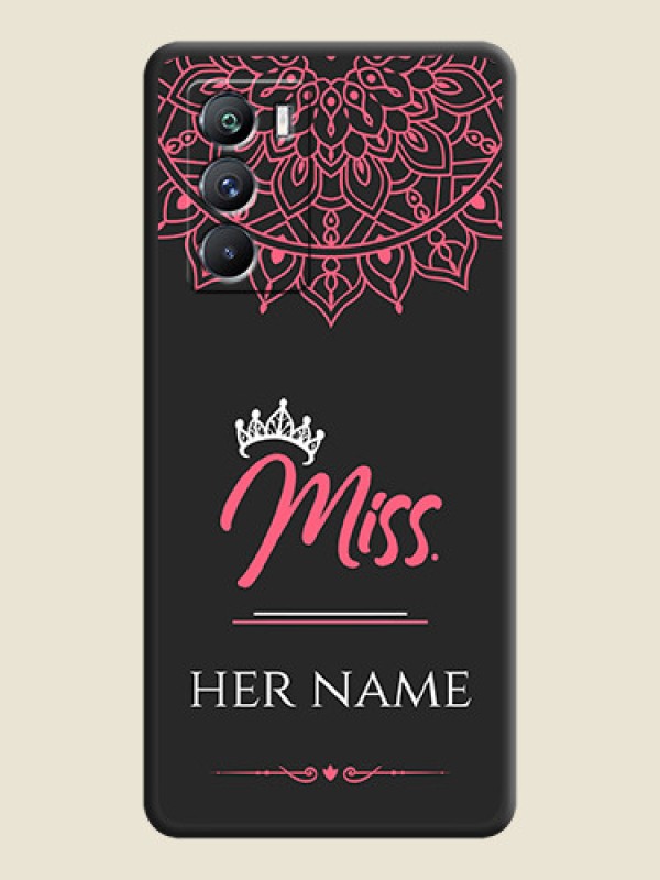 Custom Mrs Name with Floral Design on Space Black Personalized Soft Matte Phone Covers - iQOO 9 Se 5G - alternate view