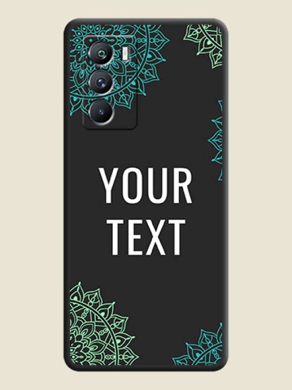 Custom Your Name with Floral Design on Space Black Custom Soft Matte Back Cover - iQOO 9 Se 5G - alternate view