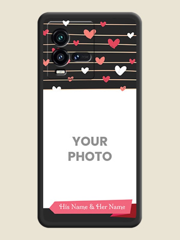Custom Love Pattern with Name on Pink Ribbon  on Photo on Space Black Soft Matte Back Cover - iQOO 9T 5G - alternate view
