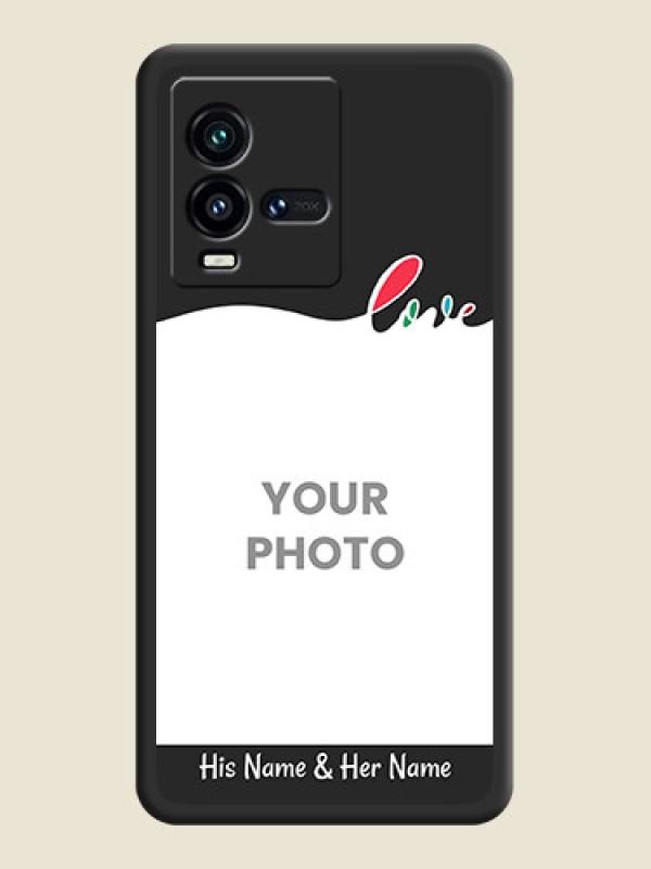 Custom Fall in Love Pattern with Picture on Photo on Space Black Soft Matte Mobile Case - iQOO 9T 5G - alternate view