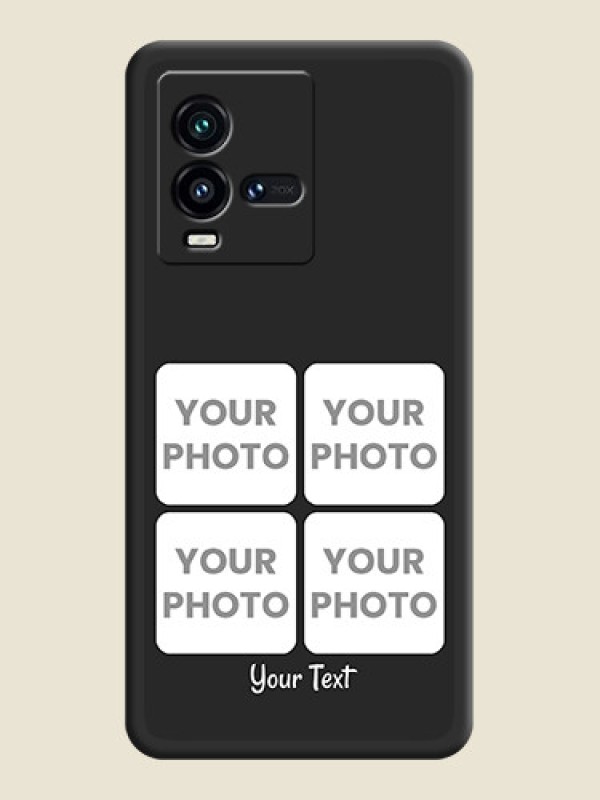 Custom Floral Art with 6 Image Holder on Photo on Space Black Soft Matte Mobile Case - iQOO 9T 5G - alternate view