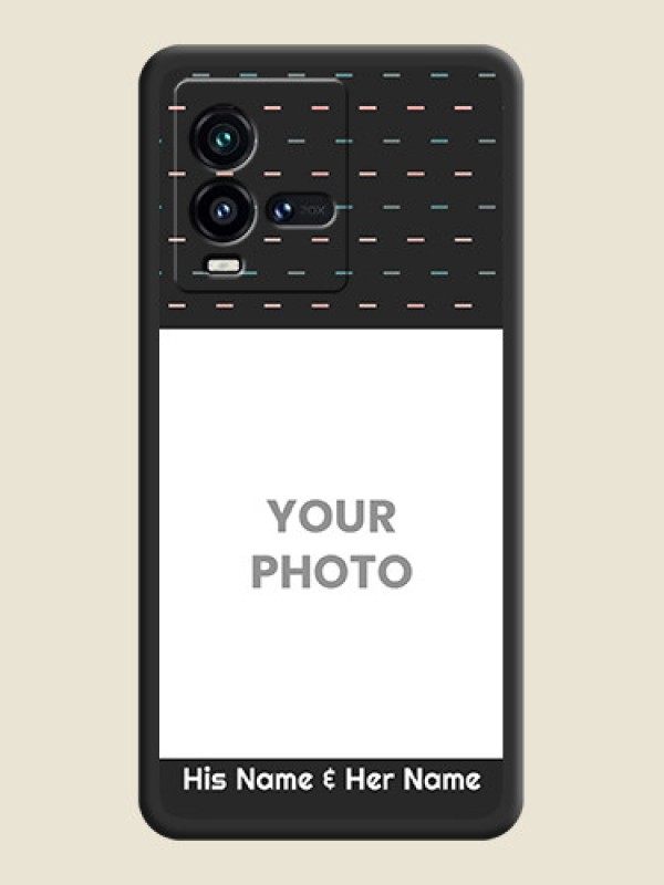 Custom Line Pattern Design with Text on Space Black Custom Soft Matte Phone Back Cover - iQOO 9T 5G - alternate view