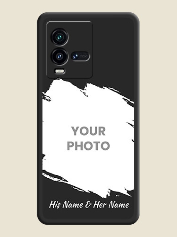 Custom Grunge Brush Strokes on Photo on Space Black Soft Matte Back Cover - iQOO 9T 5G - alternate view