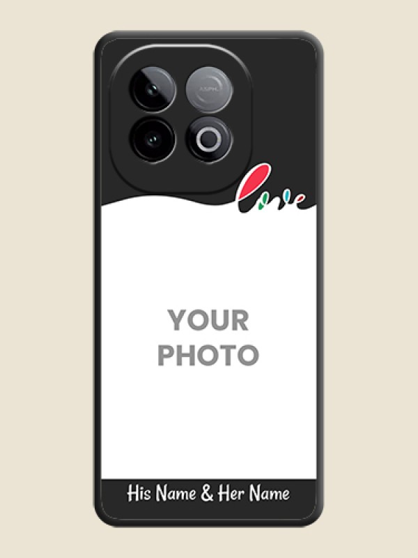 Custom Fall in Love Pattern with Picture on Photo On Space Black Custom Soft Matte Mobile Back Cover - iQOO Neo 10 5G - alternate view