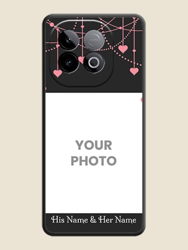 Custom Pink Love Hangings with Text On Space Black Custom Soft Matte Mobile Back Cover - iQOO Neo 10 5G - alternate view