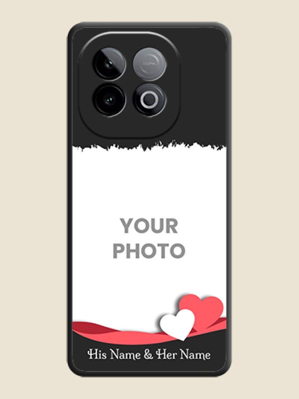 Custom Pin Color Love Shaped Ribbon Design with Text On Space Black Custom Soft Matte Mobile Back Cover - iQOO Neo 10 5G - alternate view