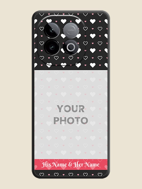 Custom White Color Love Symbols with Text Design on Photo On Space Black Custom Soft Matte Mobile Back Cover - iQOO Neo 10 5G - alternate view