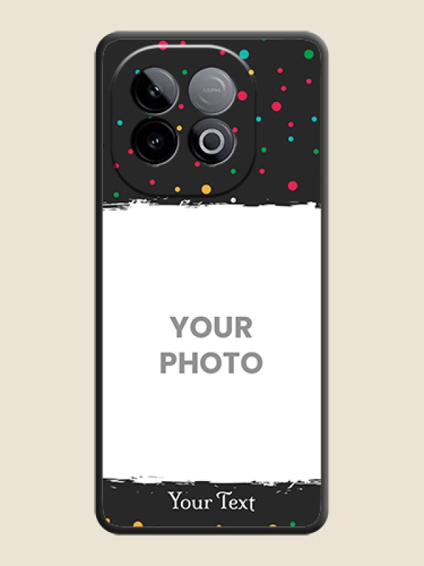 Custom Multicolor Dotted Pattern with Text On Space Black Custom Soft Matte Mobile Back Cover - iQOO Neo 10 5G - alternate view