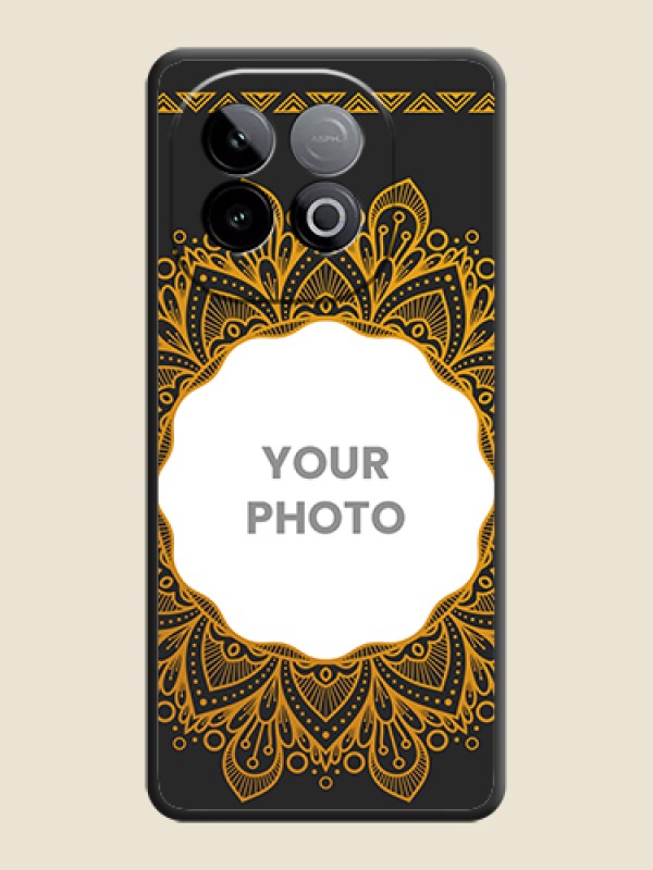 Custom Round Image with Floral Design On Space Black Custom Soft Matte Mobile Back Cover - iQOO Neo 10 5G - alternate view