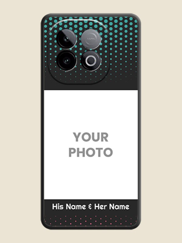 Custom Faded Dots with Grunge Photo Frame and Text On Space Black Custom Soft Matte Mobile Back Cover - iQOO Neo 10 5G - alternate view