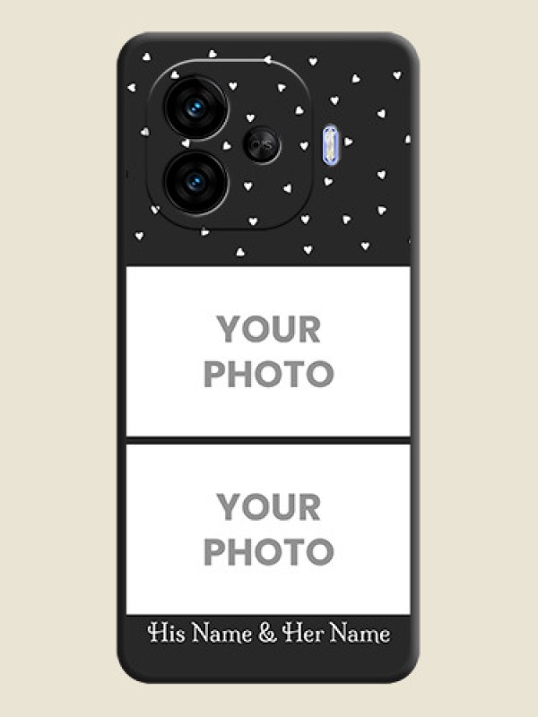 Custom Miniature Love Symbols with Name On Space Black Custom Soft Matte Mobile Back Cover - iQOO Neo 10R 5G - alternate view