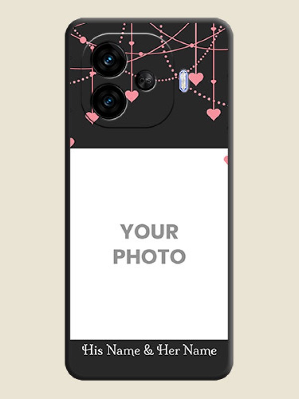 Custom Pink Love Hangings with Text On Space Black Custom Soft Matte Mobile Back Cover - iQOO Neo 10R 5G - alternate view