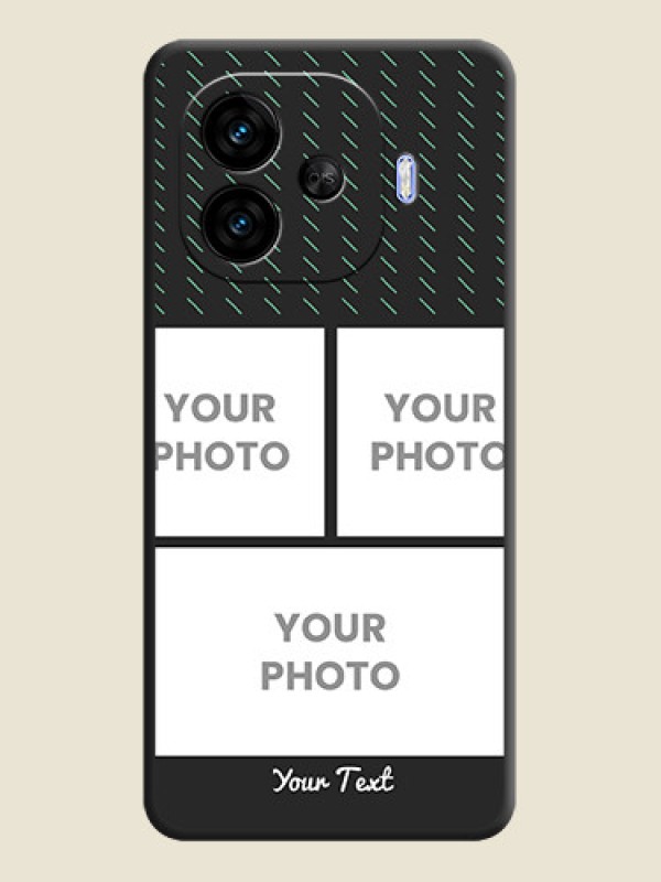 Custom Cross Dotted Pattern with 2 Image Holder On Space Black Custom Soft Matte Mobile Back Cover - iQOO Neo 10R 5G - alternate view