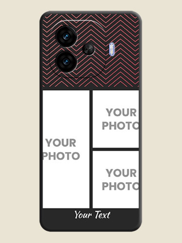 Custom Wave Pattern with 3 Image Holder On Space Black Custom Soft Matte Mobile Back Cover - iQOO Neo 10R 5G - alternate view
